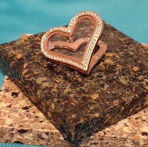 Origami Owl Large Heart Locket Rose Gold